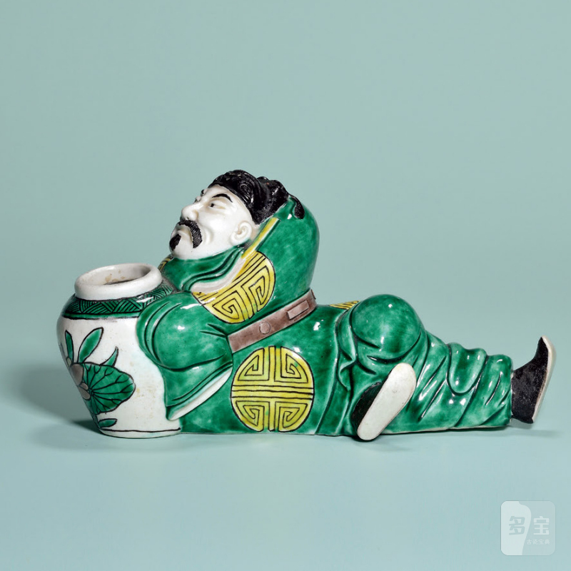 清康熙 素三彩太白醉酒